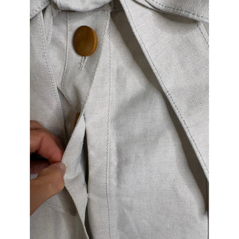 J.Crew Mini Skirt Women 8 Beige Cotton Linen Button Front Cargo Utility Earthy - Picture 4 of 10